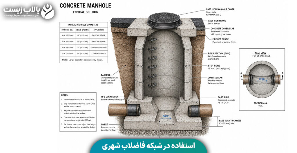 استفاده در شبکه فاضلاب شهری